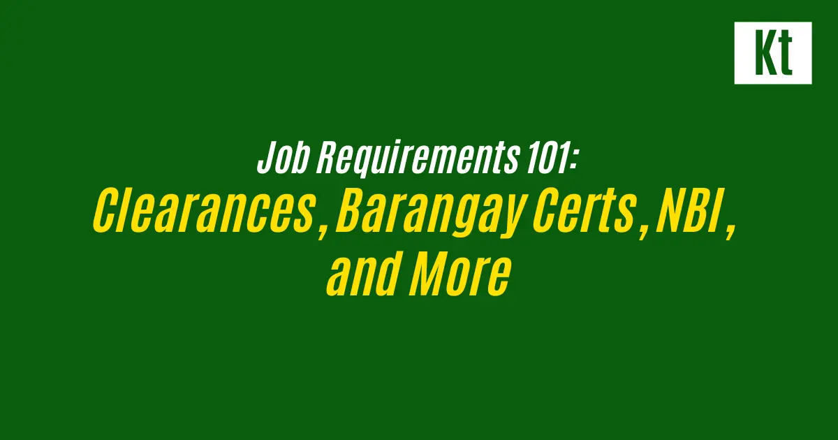 Job Requirements 101