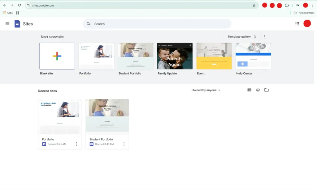 Google Site Portfolio Templates - Experience 203 – Creating a Digital Professional Portfolio